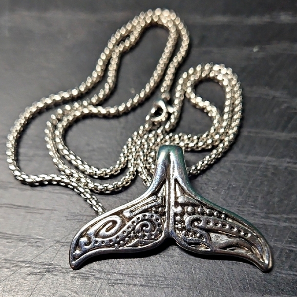 Other - Silver Maori Whale Tail Pendant Necklace